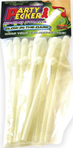 Party Pecker Sipping Straws 10 Pc Bag – Glow in the Dark