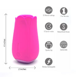 Tulip Pro 15-Function Suction Vibe With Wireless Charging – Pink