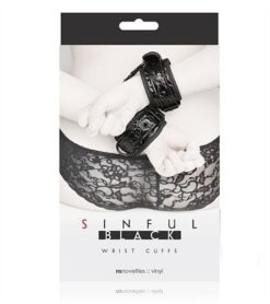 Sinful Wrist Cuffs – Black