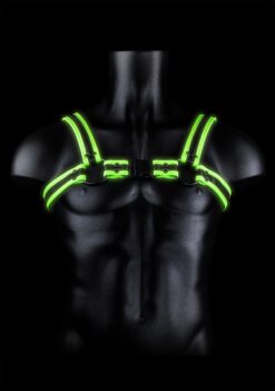 Bonded Leather Buckle Harness – Large/xlarge –  Glow in the Dark