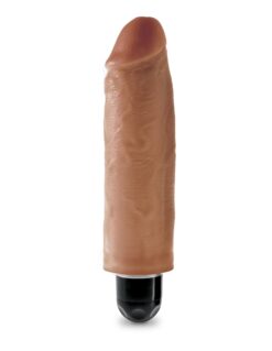 King Cock 6 Inch Vibrating Stiffy – Tan