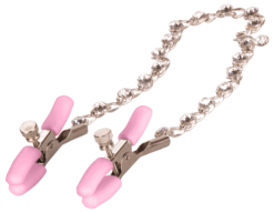 Nipple Play Crystal Chain Nipple Clamps – Pink