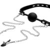 Silicone Ball Gag W/nipple Clamps