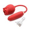 Bloomgasm Romping Rose Suction and Thrusting Vibrator – Red